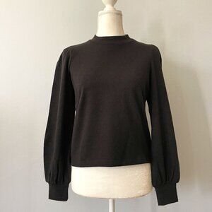 Madewell Black Women's Puff-Sleeve Pullover Sweater Size S
